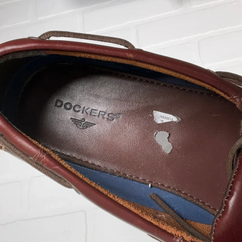 Dockers‎ Boat Shoes Men 12M Brown Leather Loafers Burgundy Comfort 90-1449